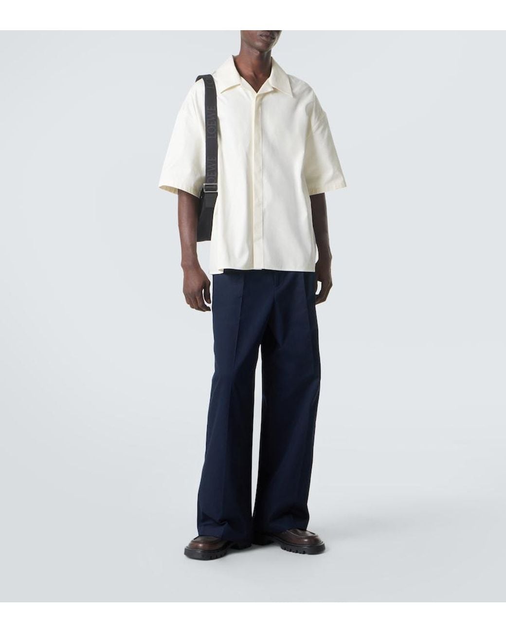 Loewe White Cotton Twill Shirt for men