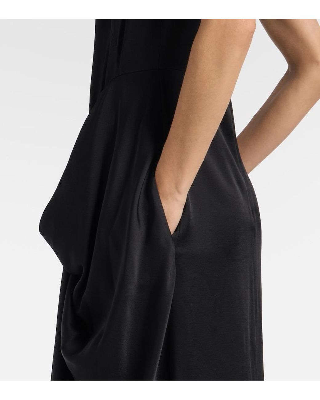 Stella McCartney Black Draped Satin Gown