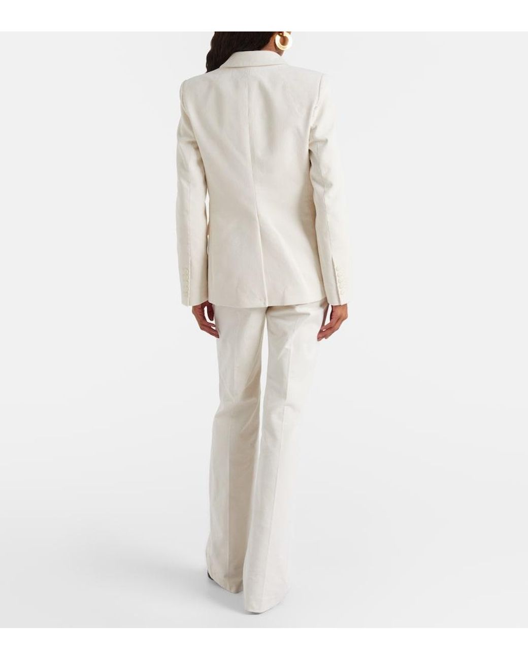 Nili Lotan White Corette Cotton Corduroy Straight Pants