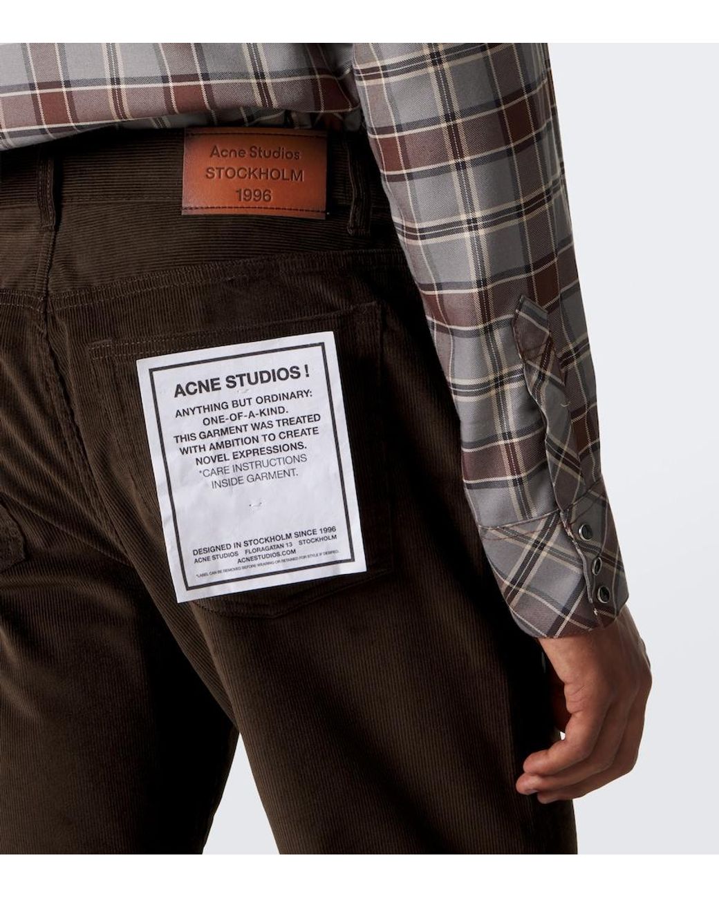 Acne Black Cotton Corduroy Wide-Leg Pants for men