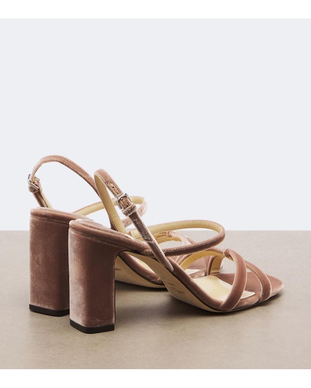 Jimmy Choo Pink Elsy Velvet Slingback Sandals