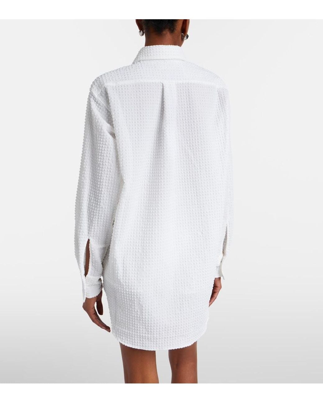 Hunza G White Resort Oversized Seersucker Shirt