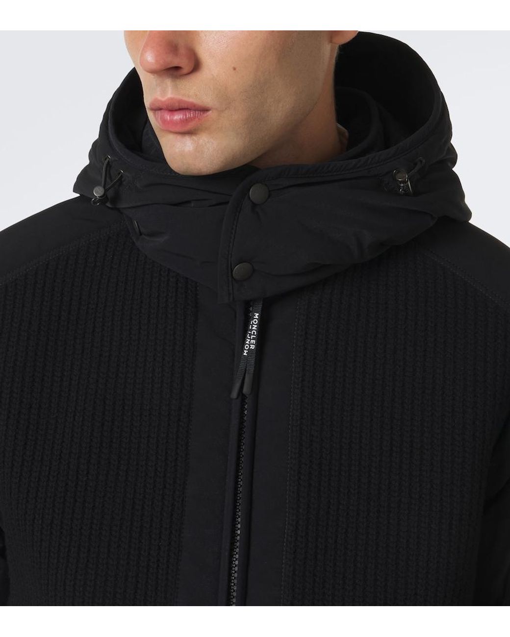Moncler Black Pelat Hooded Down Jacket for men