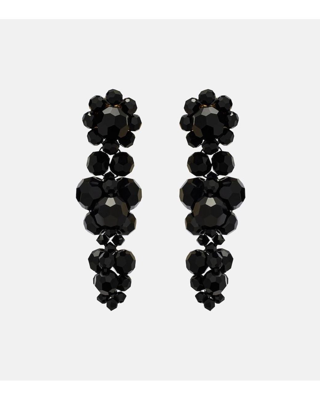 Simone Rocha Black Crystal-Embellished Drop Earrings