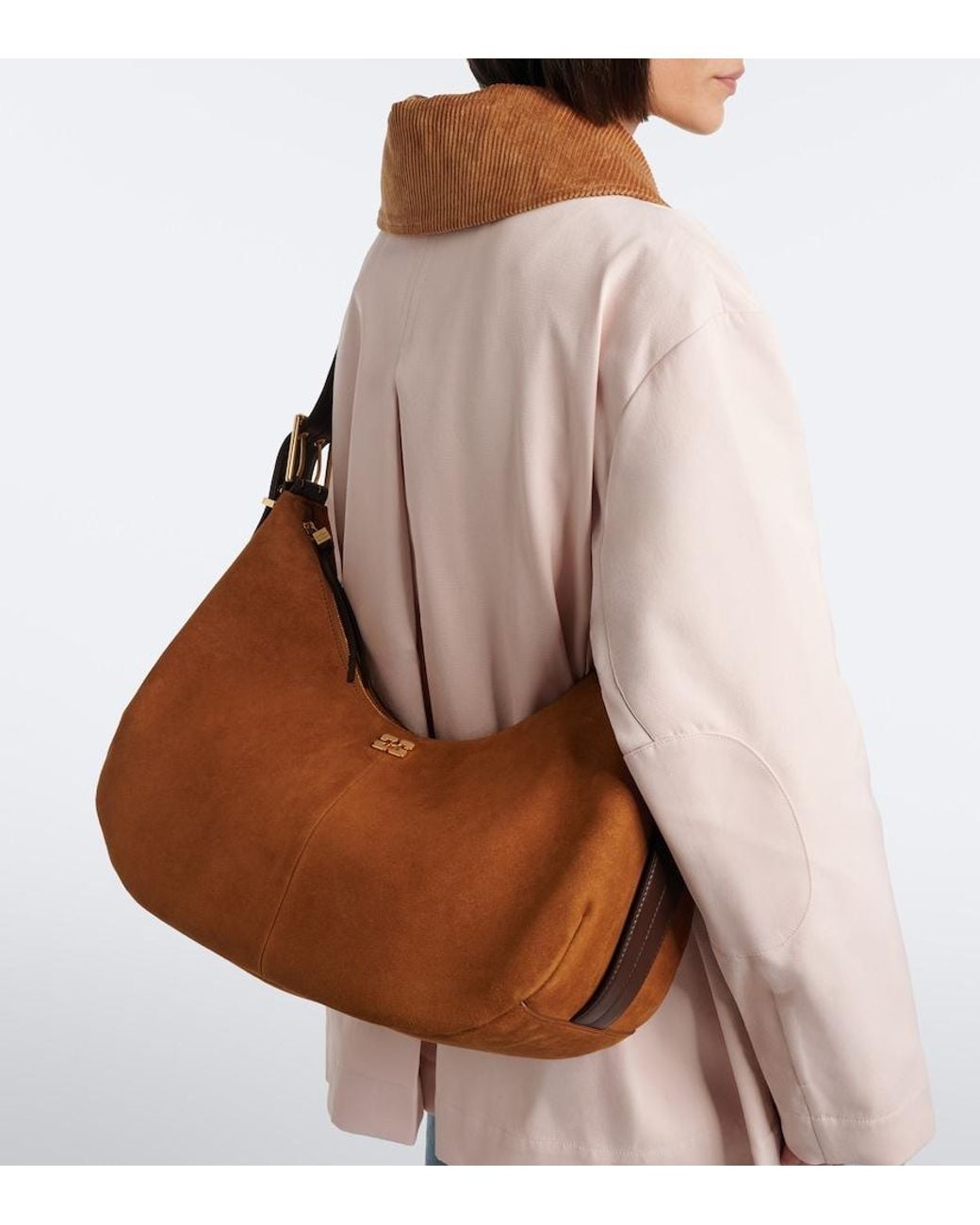 Borsa A Spalla Medium di Ganni in Brown