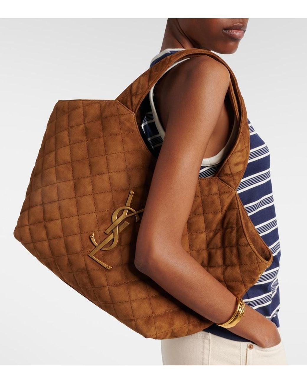 Bolso Icare Cassandre Medium De Ante Saint Laurent de color Brown