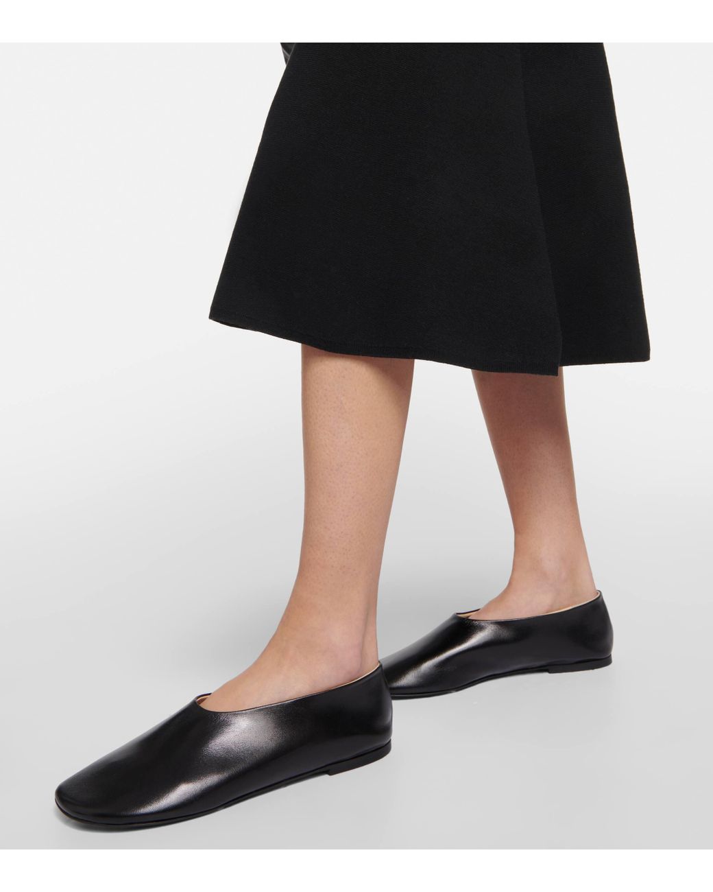 Proenza Schouler Leather Ballet Flats in Black Lyst UK