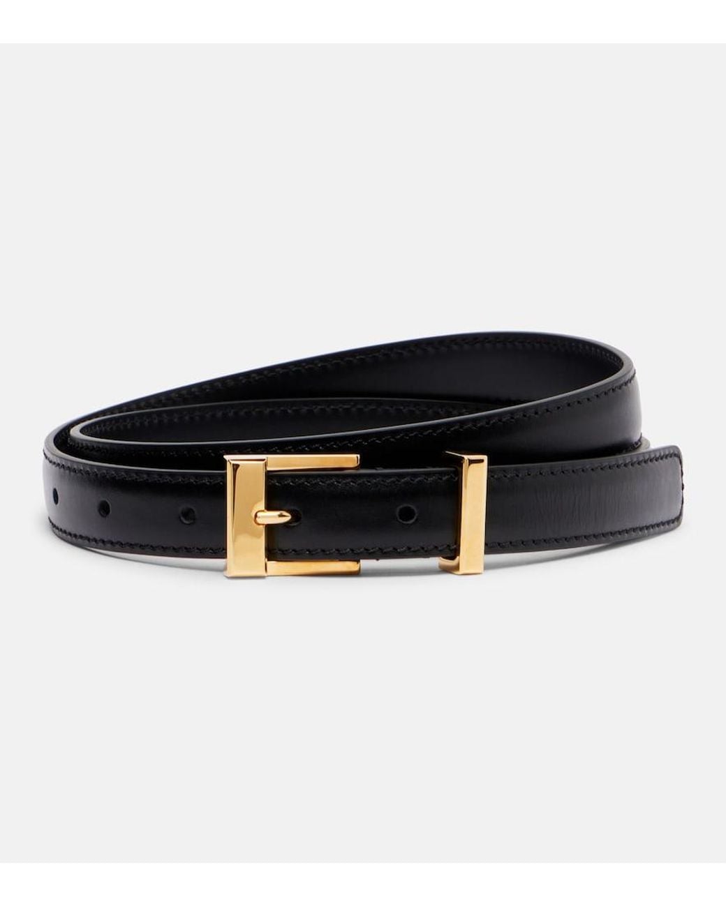 Khaite Black Manhattan Leather Belt