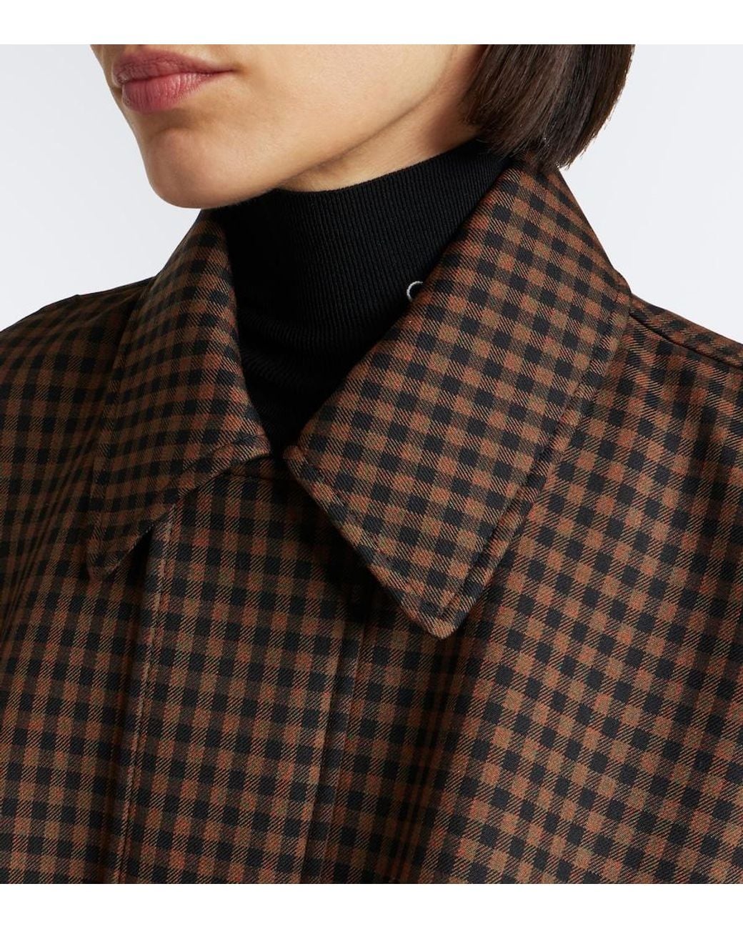 Loewe Brown Checked Wool Blouson Jacket