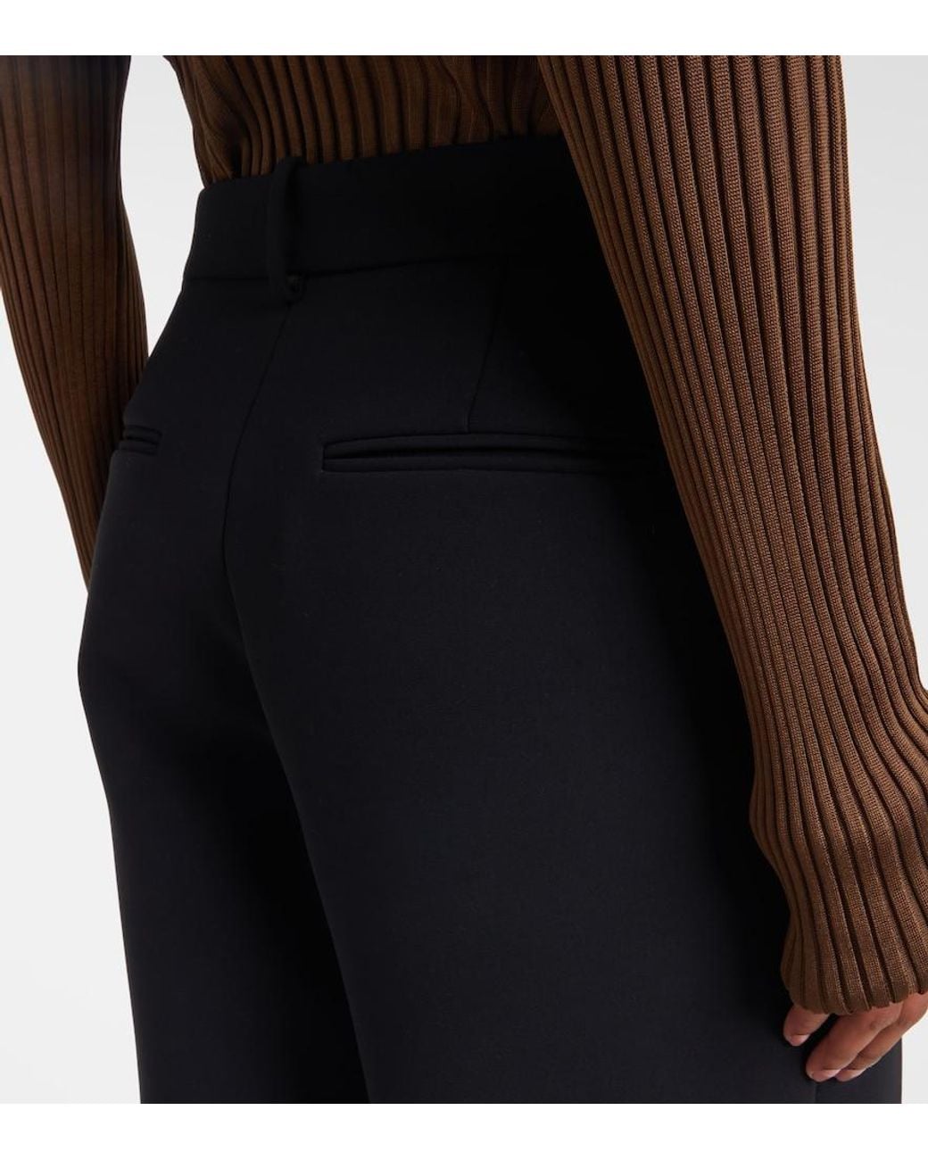 Khaite Blue August High-Rise Wide-Leg Pants