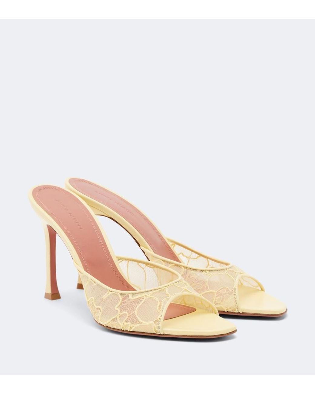 AMINA MUADDI Natural Alexa Lace Mules
