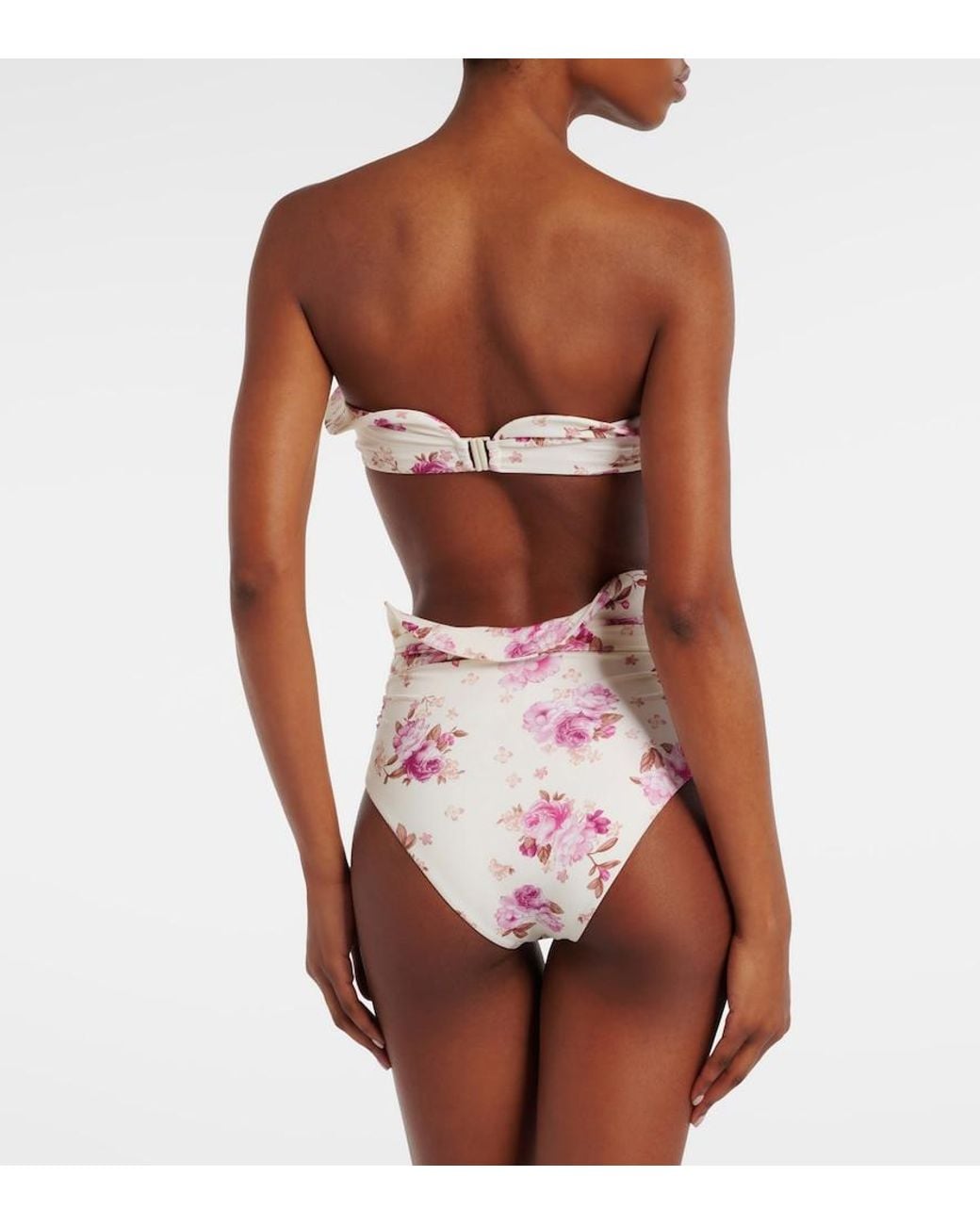 Magda Butrym Pink Floral-Applique Bikini Bottoms