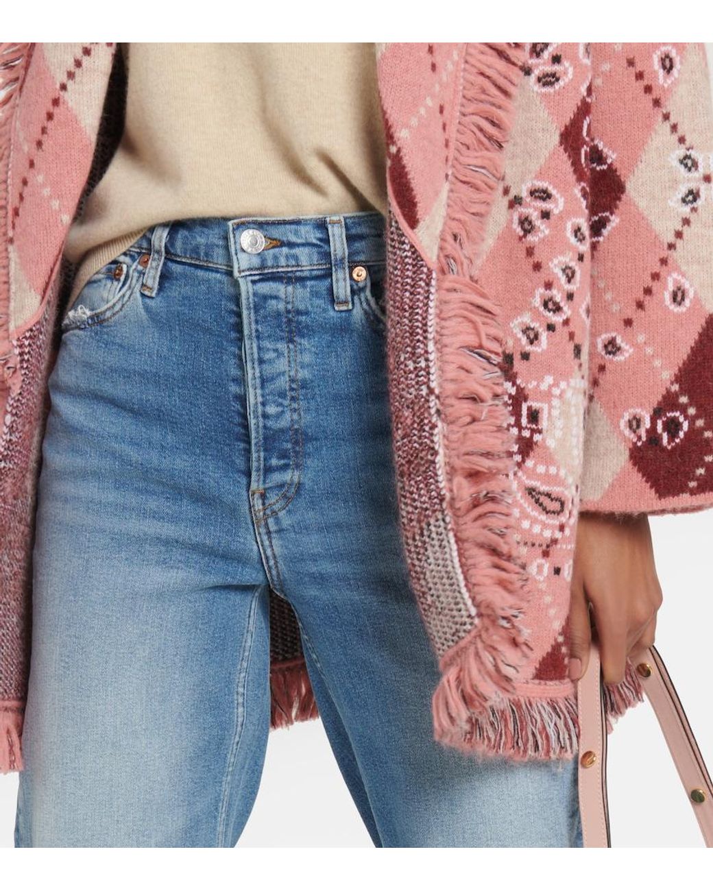 Re/done Blue '70S High-Rise Wide Jeans