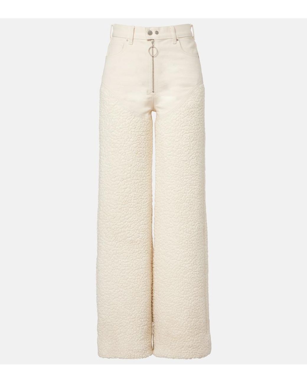 CORDOVA Natural Kozzy Wool-Blend Wide-Leg Pants