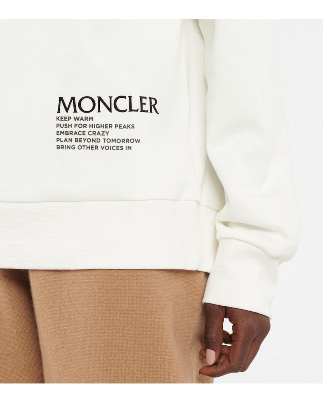 Moncler White Cotton-Blend Sweatshirt