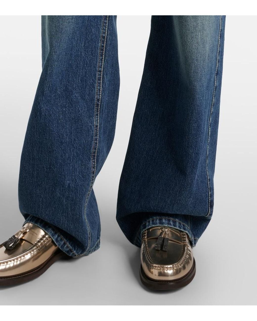 Brunello Cucinelli Blue Low-Rise Straight Jeans
