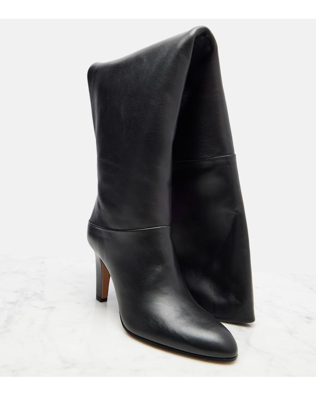Chloé Black Eve 85 Leather Over-The-Knee Boots