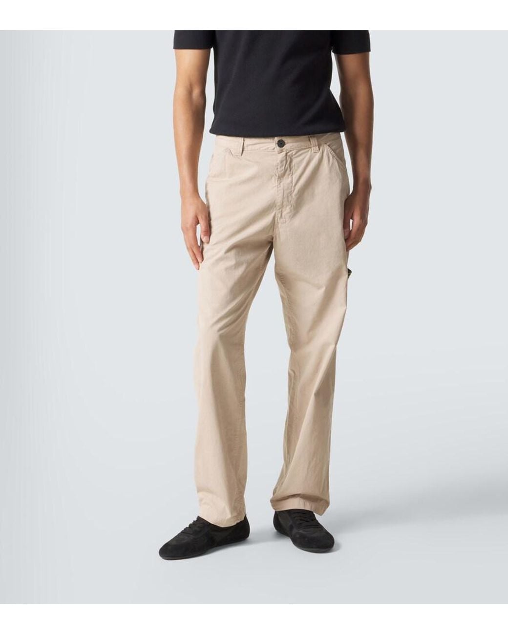 Stone Island Natural Compass Cotton Straight Pants for men