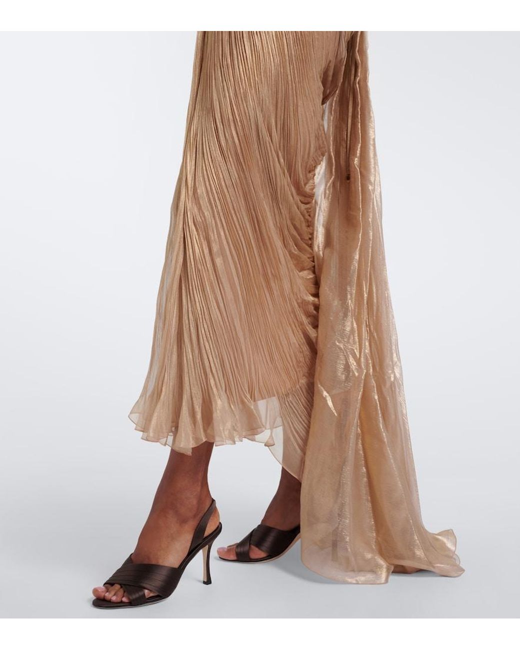 Maria Lucia Hohan Brown Corinna Silk Muslin Bustier Gown