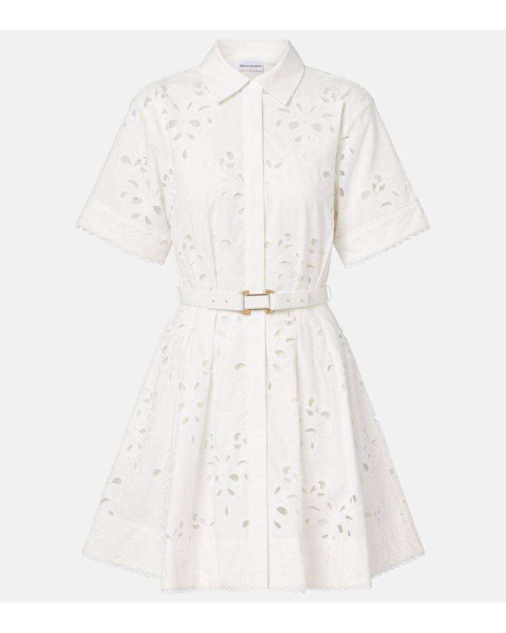 Rebecca Vallance White Artesan Broderie Anglaise Shirt Dress