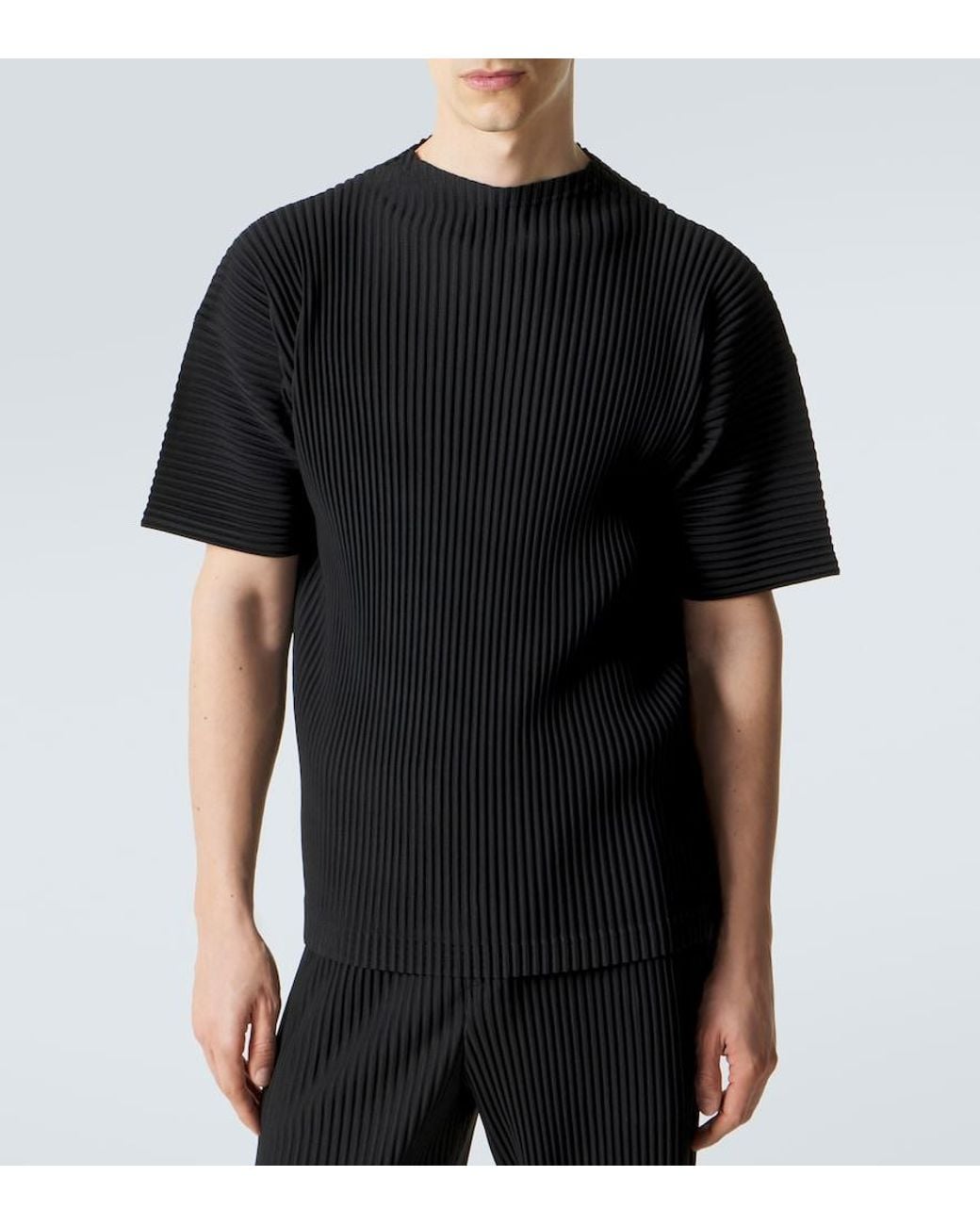 Homme Plissé Issey Miyake Black Monthly Colors: March Pleated T-Shirt for men