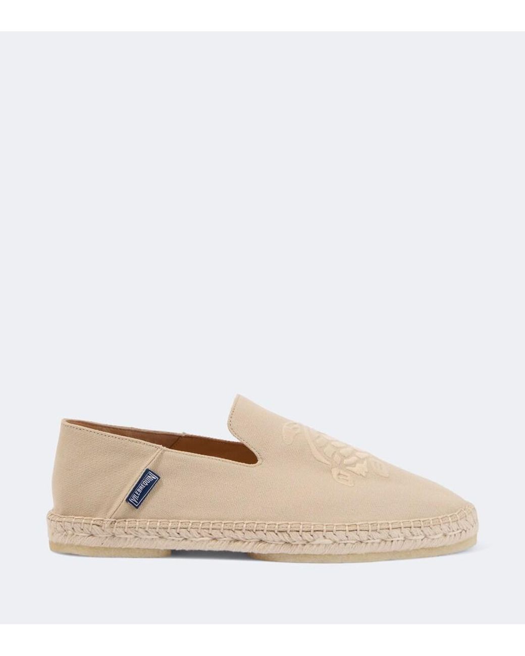 Vilebrequin Natural Embroidered Canvas Espadrilles for men