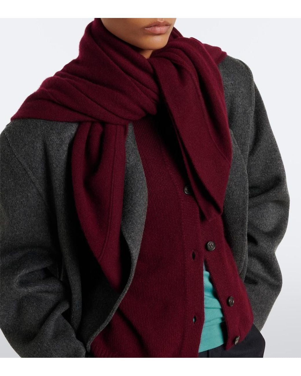 Lisa Yang Red Frieda Cashmere Scarf