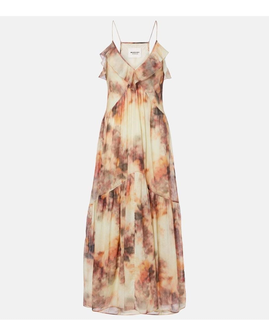 Isabel Marant Natural Printed Cotton Midi Dress