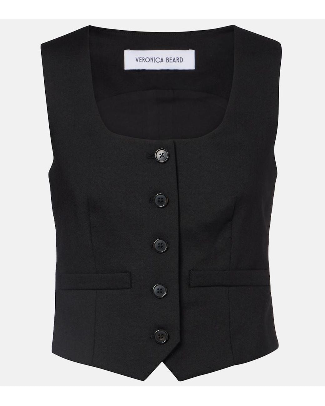 Veronica Beard Black Morris Wool Vest