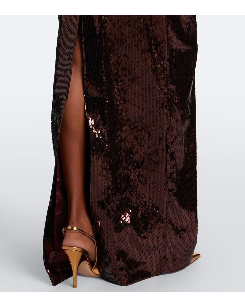 Rebecca Vallance Purple Cece Floral-Applique Sequined Gown