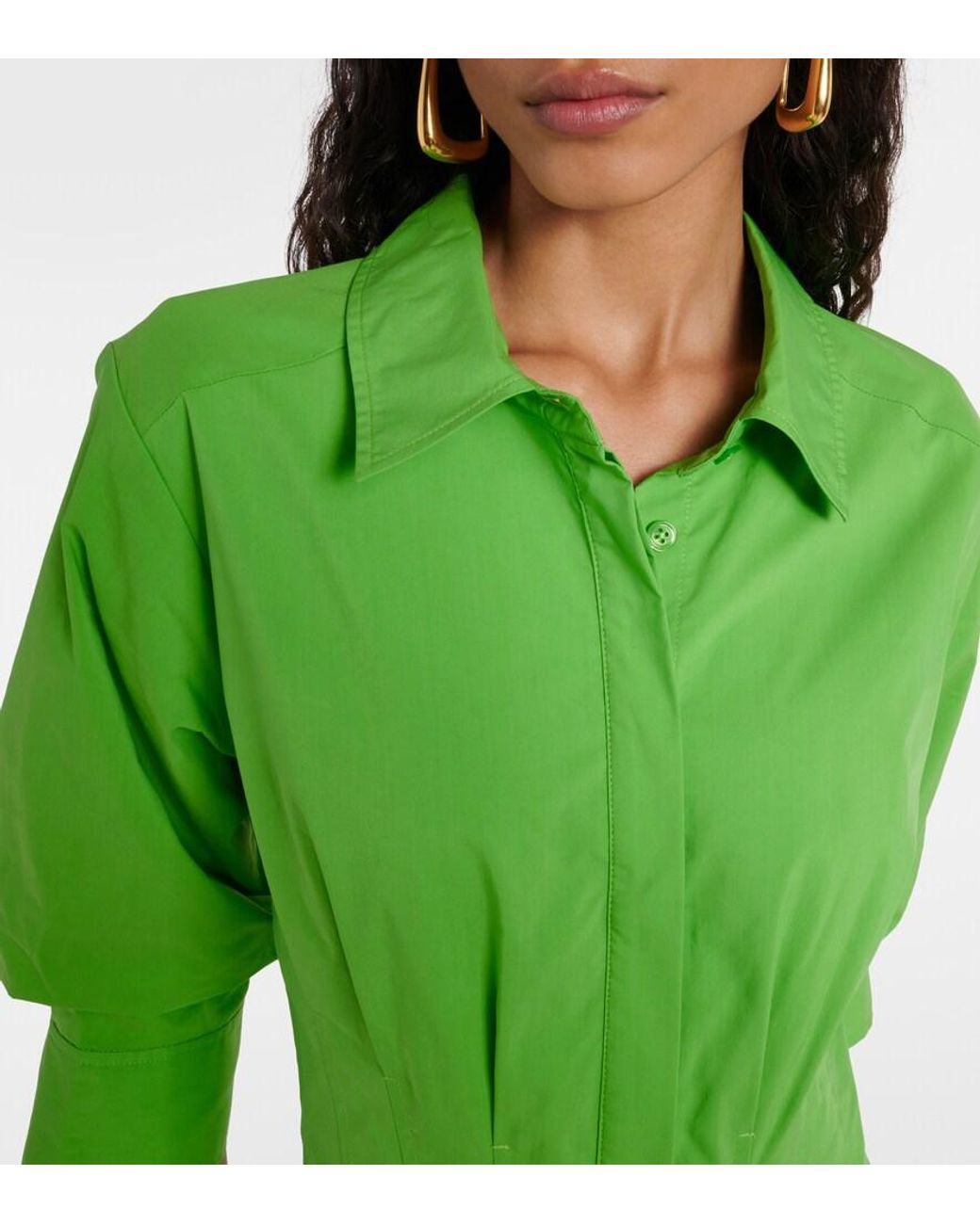 green emerald velvet dress JONATHAN - Pleated Low Rise Wide Leg Pants