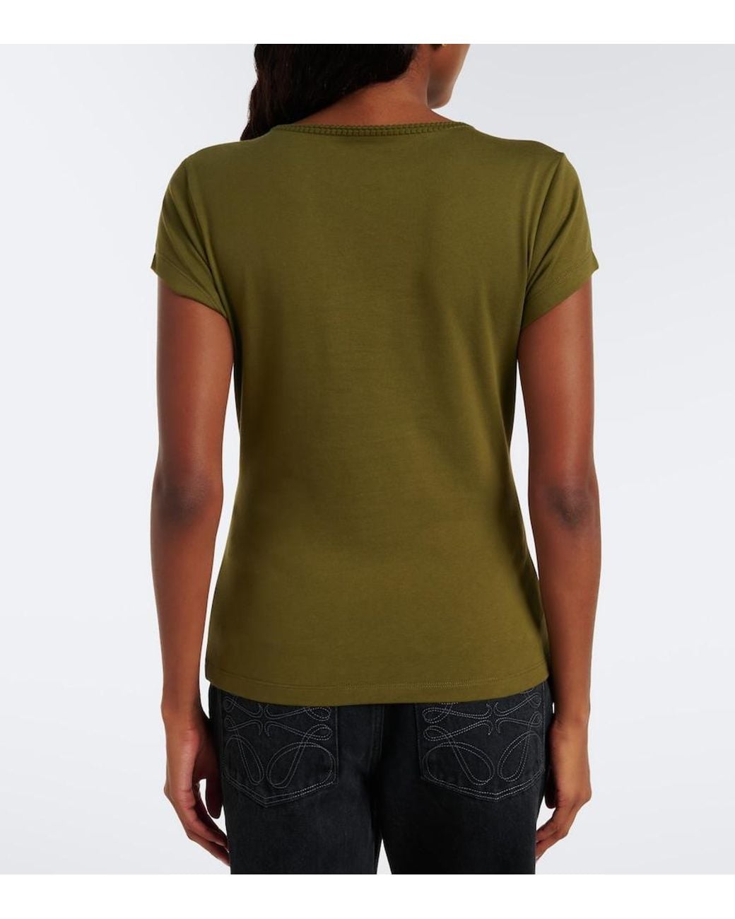 Loewe Green Double L Cotton Jersey T-Shirt