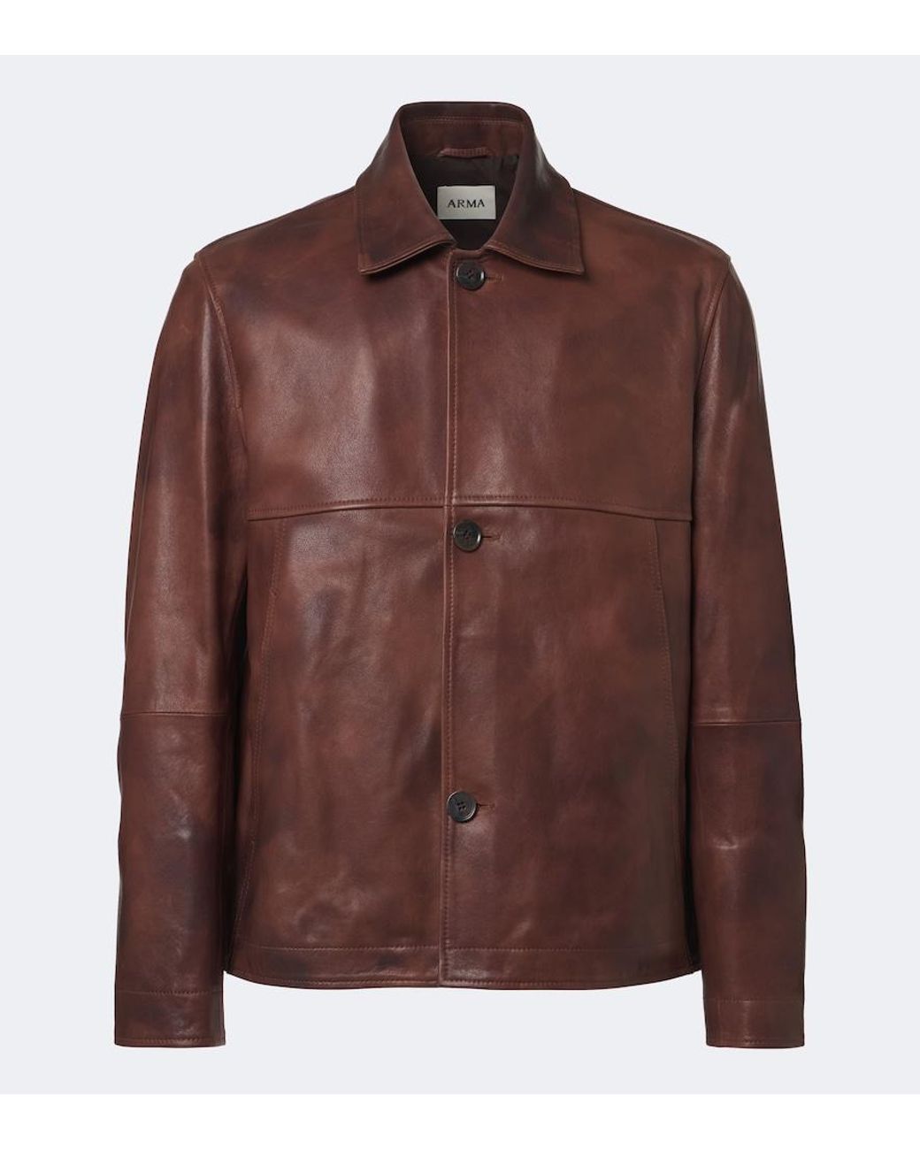 Arma Brown Steep Leather Jacket for men
