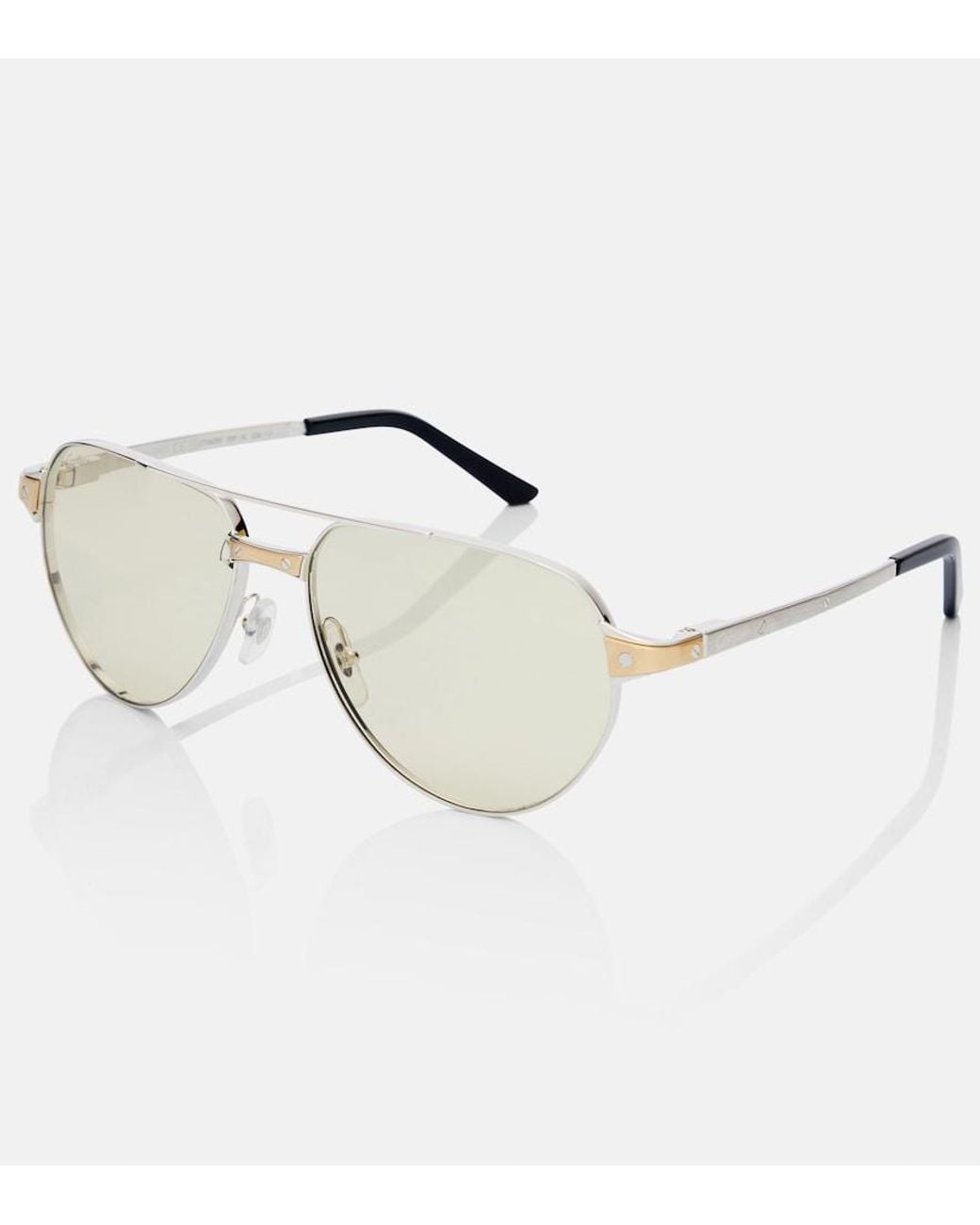 Cartier Natural Santos De Cartier Aviator Sunglasses
