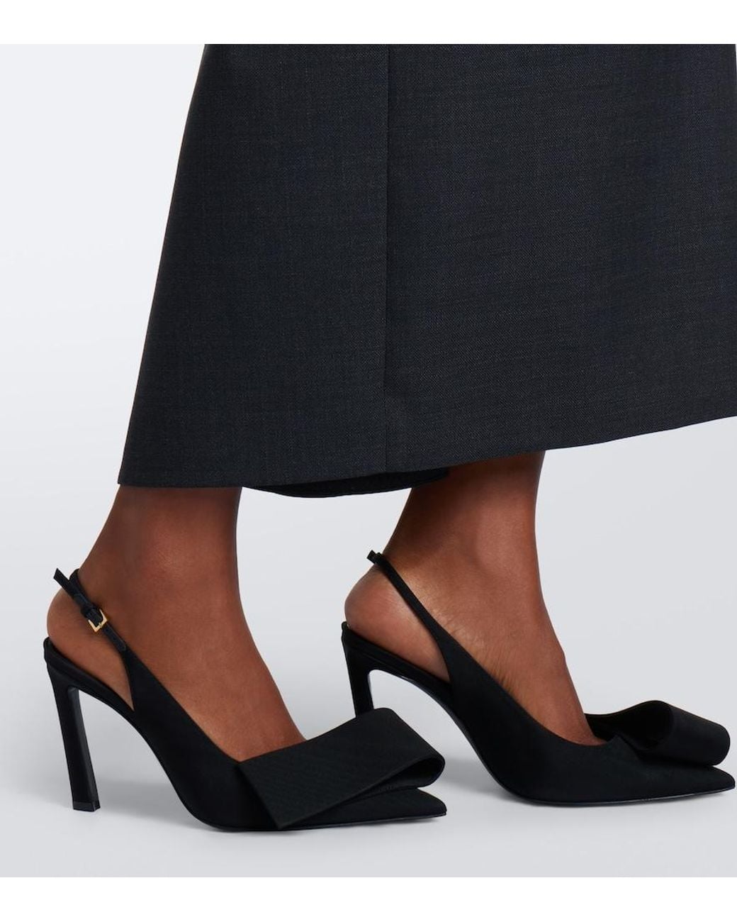 Givenchy Black Twisted Ribbon Slingback Pumps