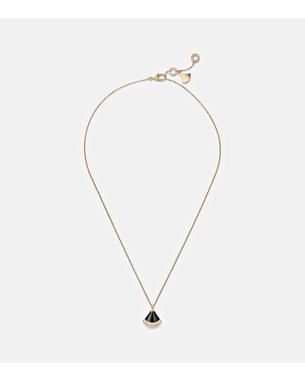 BVLGARI Metallic Divas' Dream 18Kt Pendant Necklace With Onyx And Diamonds