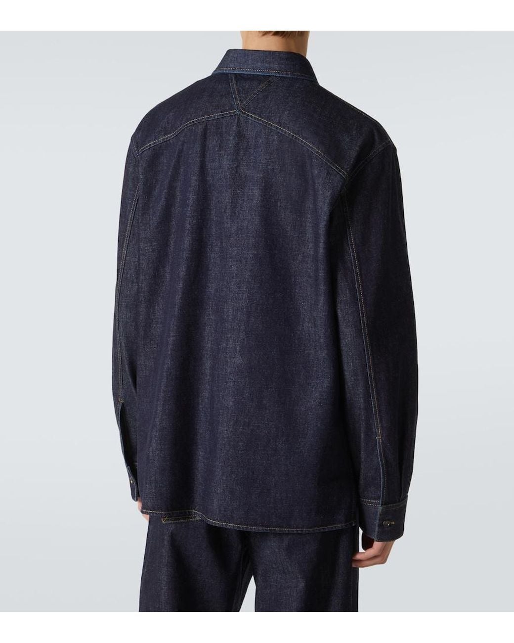 Bottega Veneta Blue Regular Denim Shirt for men