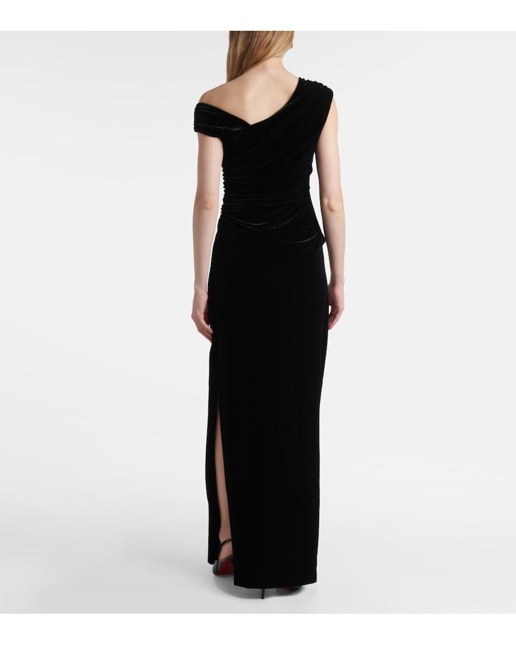 Sir Black Ettore Ruched Velvet Gown