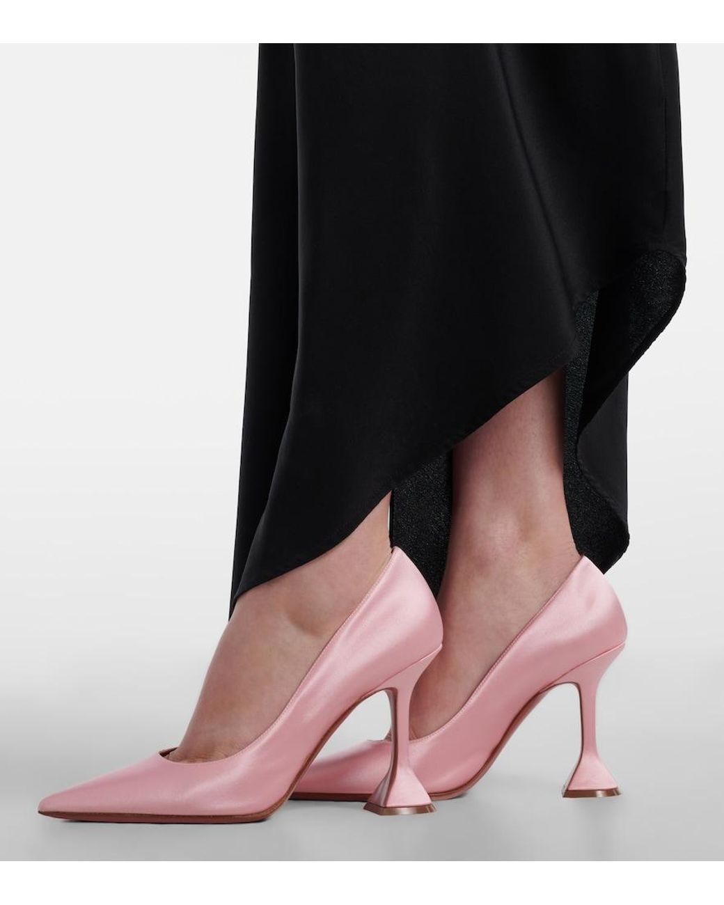 AMINA MUADDI Pink Ami Satin Pumps