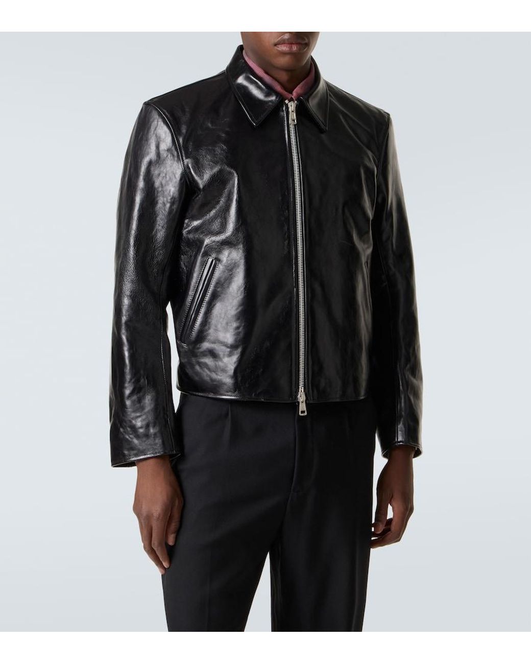 Our Legacy Mini Leather Blouson Jacket in Black for Men | Lyst