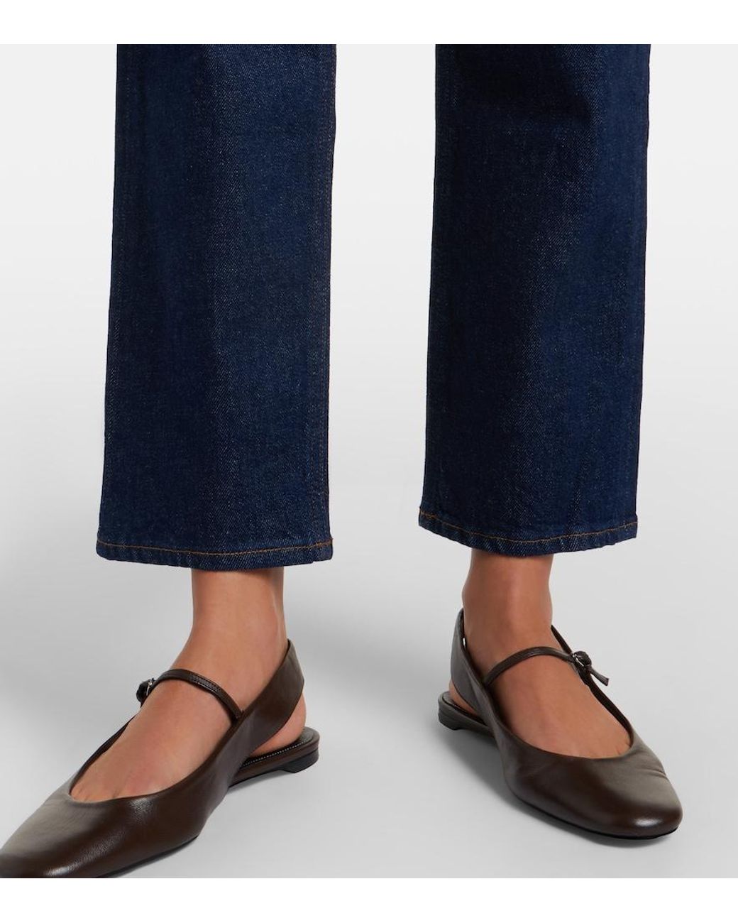 Agolde Blue '90S Cropped Straight Jeans