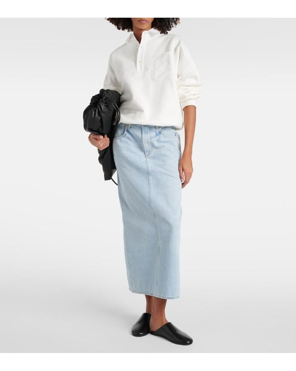 Citizens of Humanity Blue Verona Mid-Rise Denim Midi Skirt