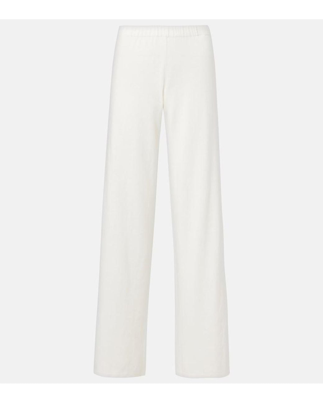 Lisa Yang White Aina Cotton And Cashmere Wide-Leg Pants