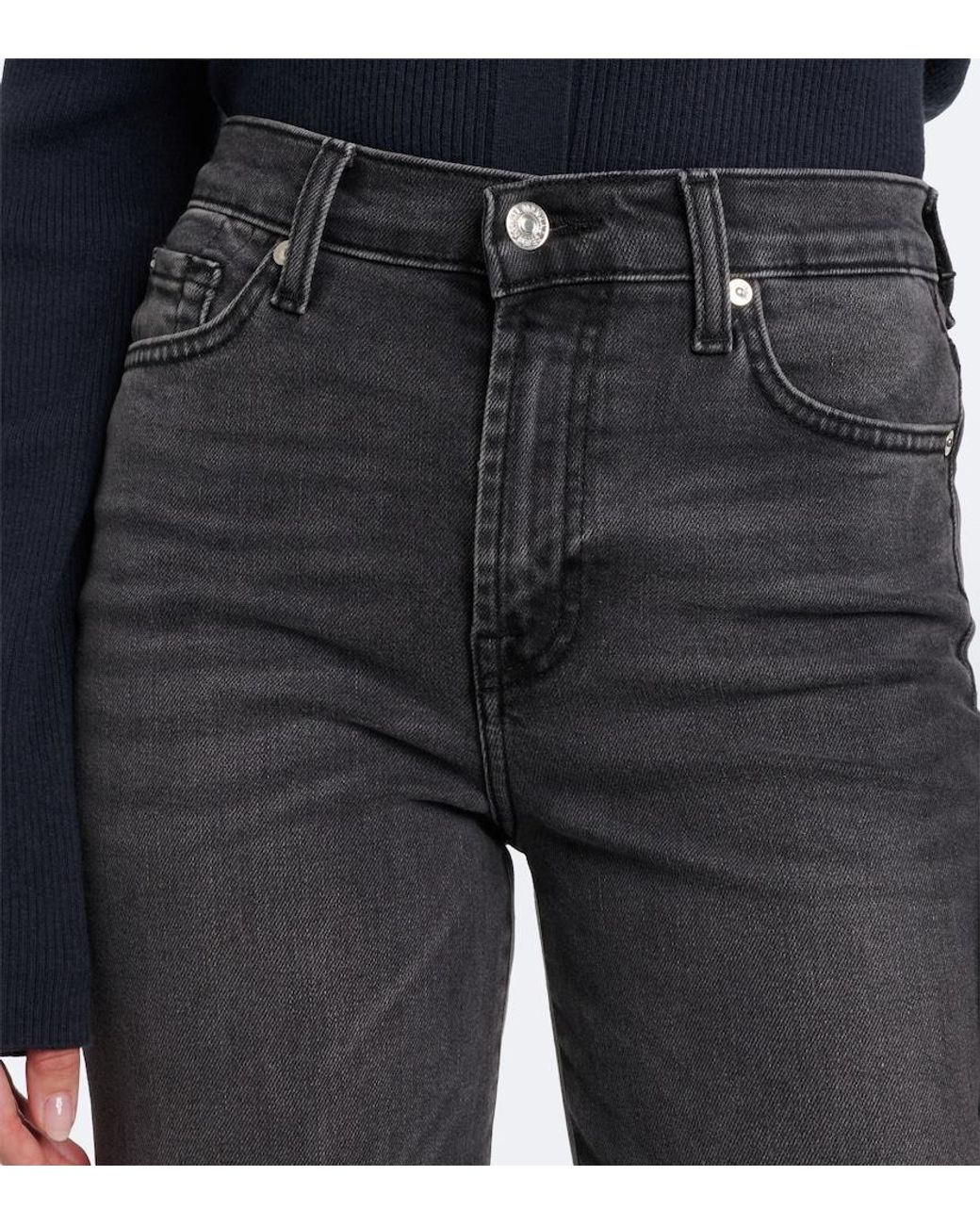 7 For All Mankind Gray Modern Dojo Flared Jeans