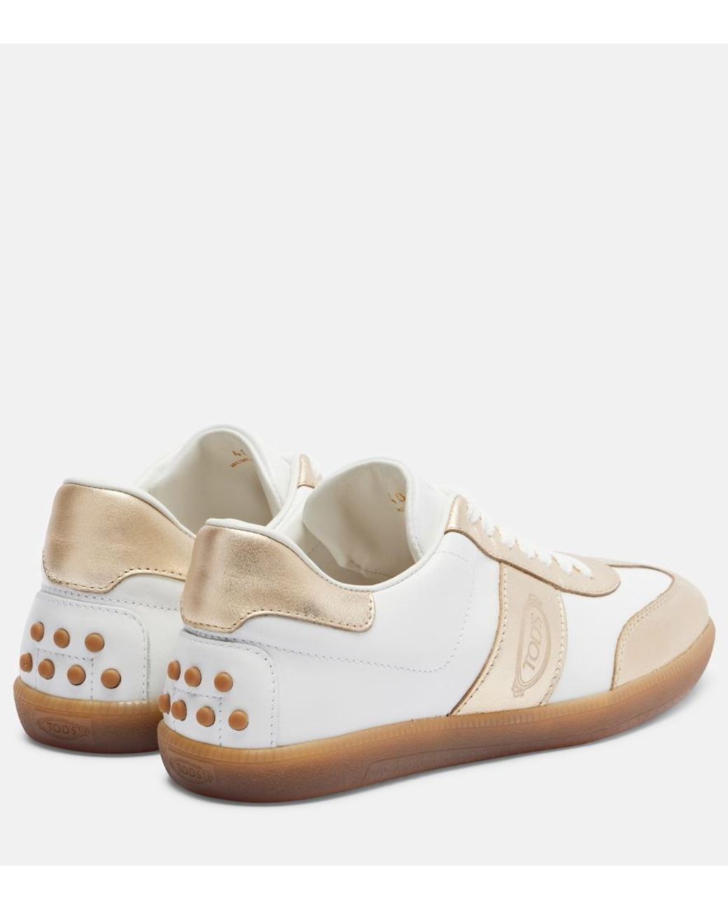 Tod's White Metallic Leather Sneakers