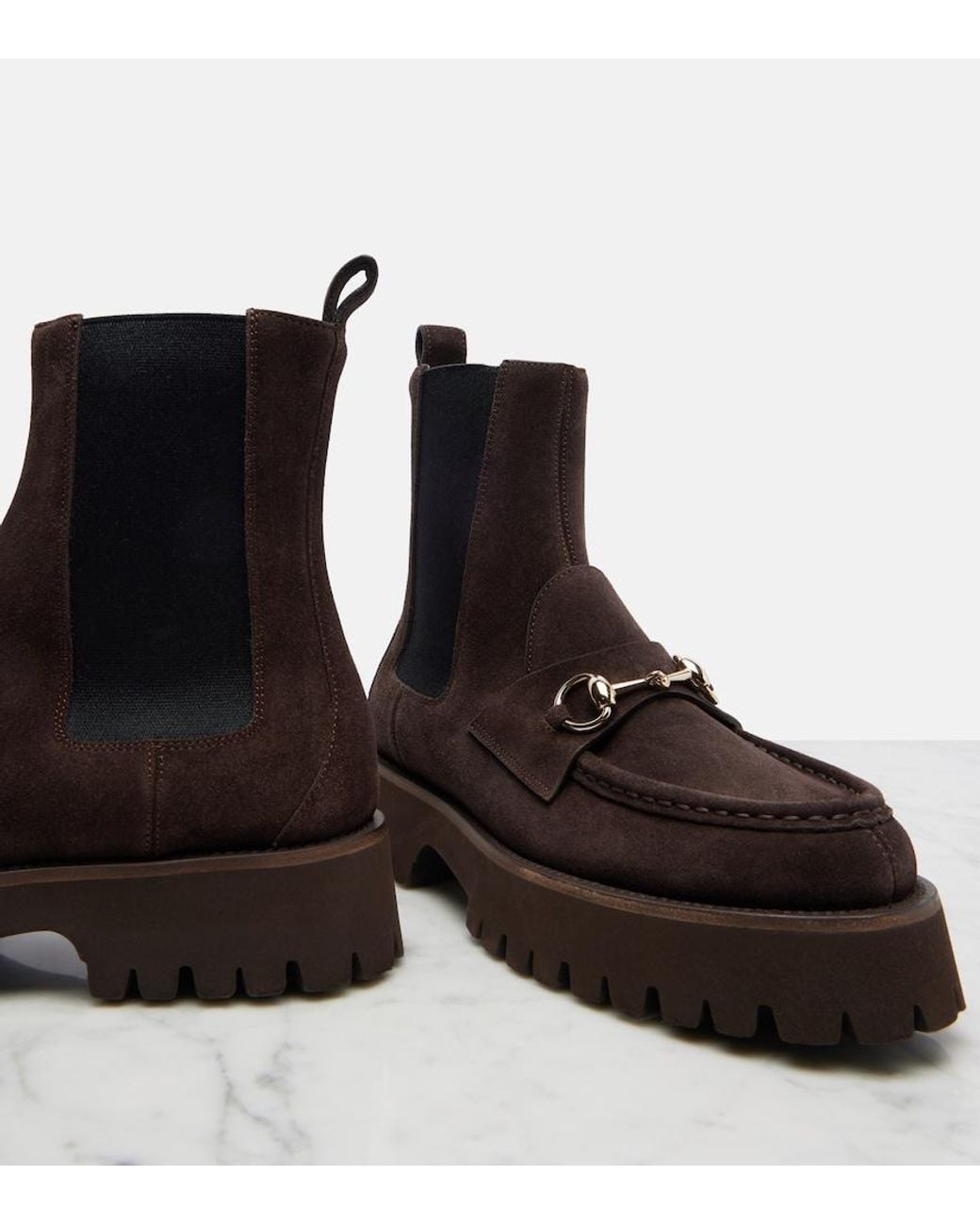 Gucci Black Sylke Suede Chelsea Boots