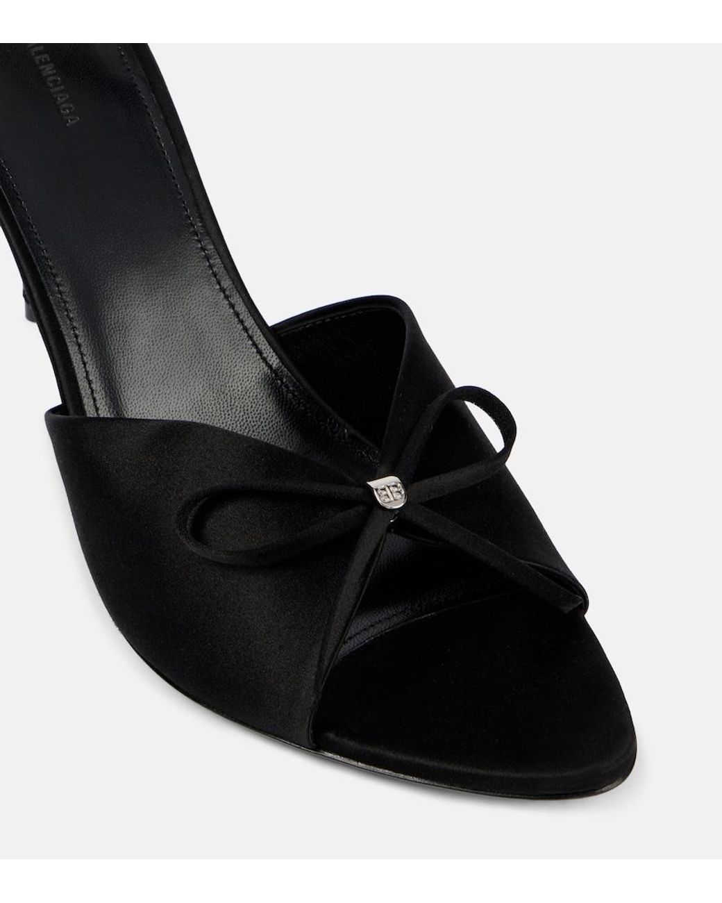 Balenciaga Black Knife Bow 80 Satin Sandals