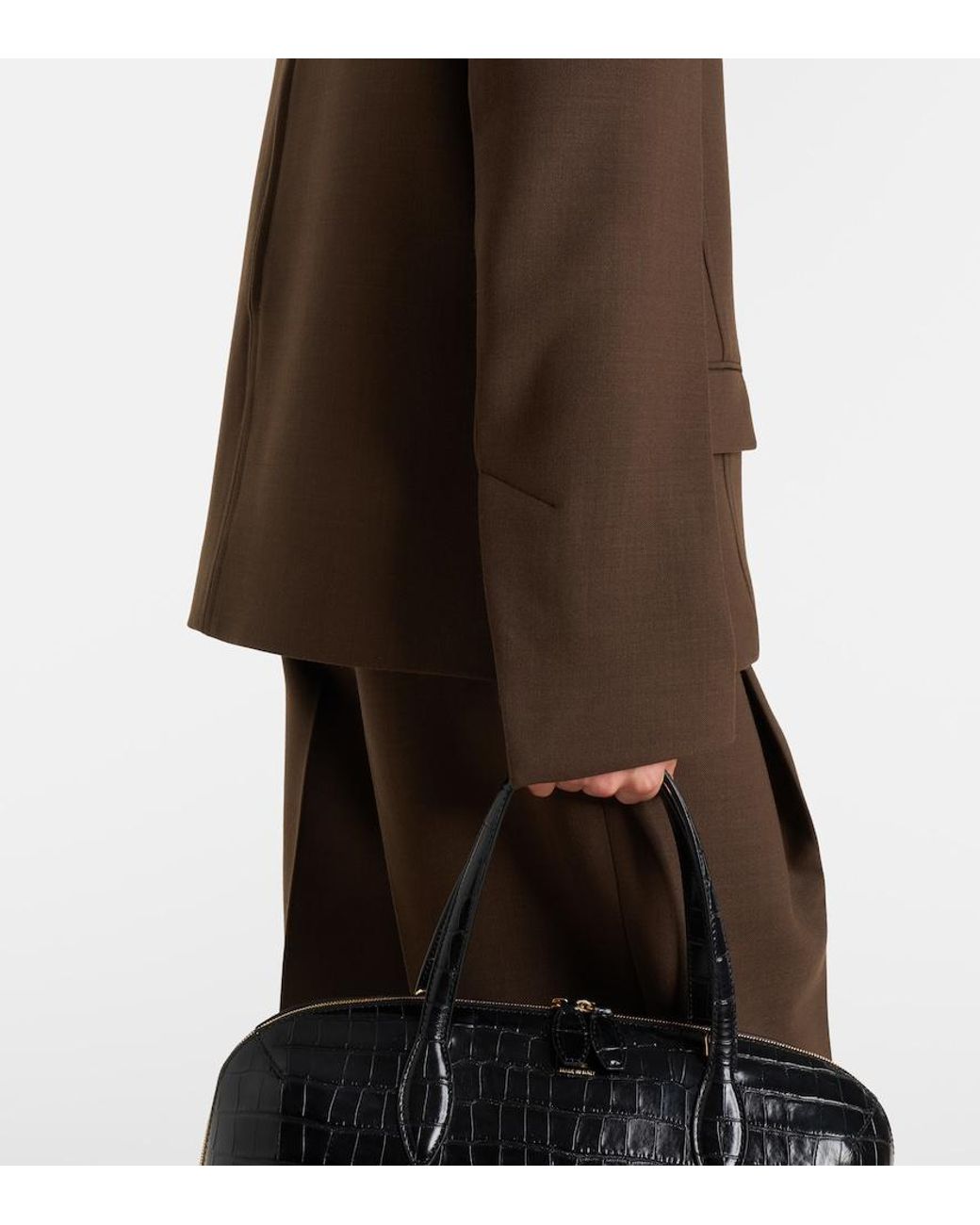 Totême Brown Pocket Crepe Top
