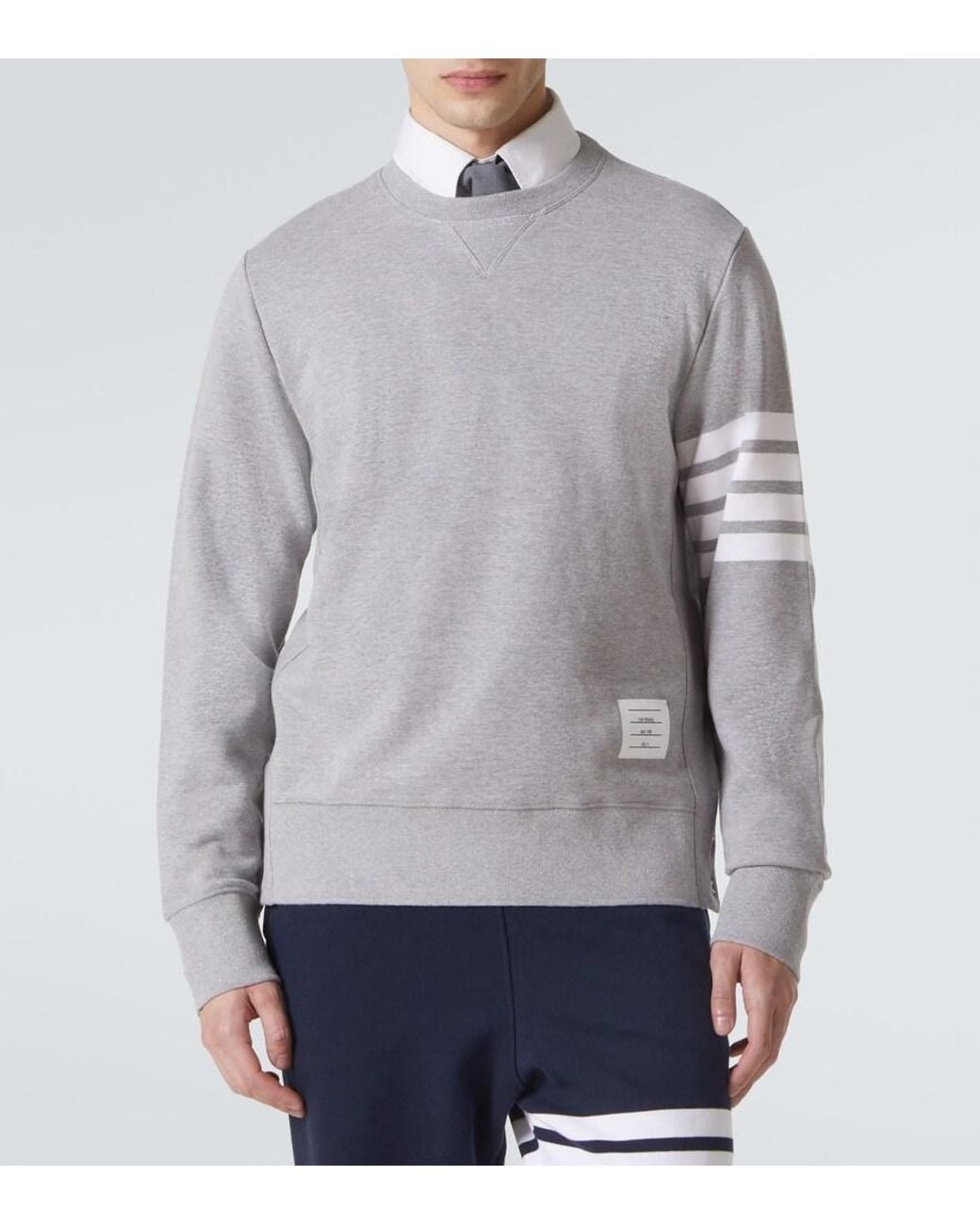 Thom Browne Gray 4-bar Cotton Sweatshirt for men