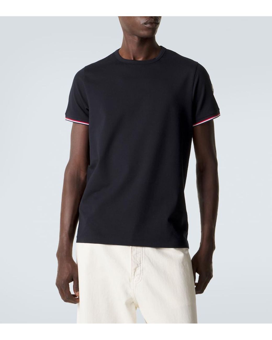 Moncler Black Cotton Jersey T-Shirt for men